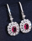 Ruby Dahlia Drop Earrings