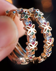 Rainbow Butterfly Hoop Earrings