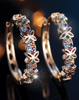 Rainbow Butterfly Hoop Earrings