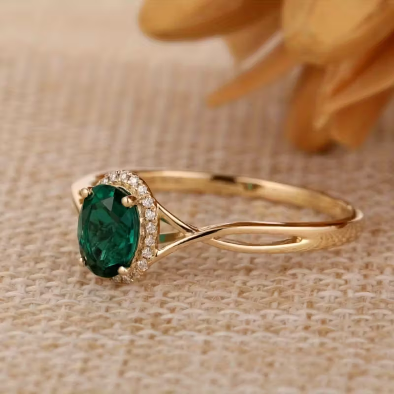 Emerald Twist Ring
