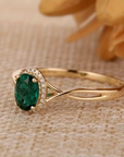 Emerald Twist Ring