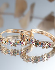 Rainbow Butterfly Hoop Earrings