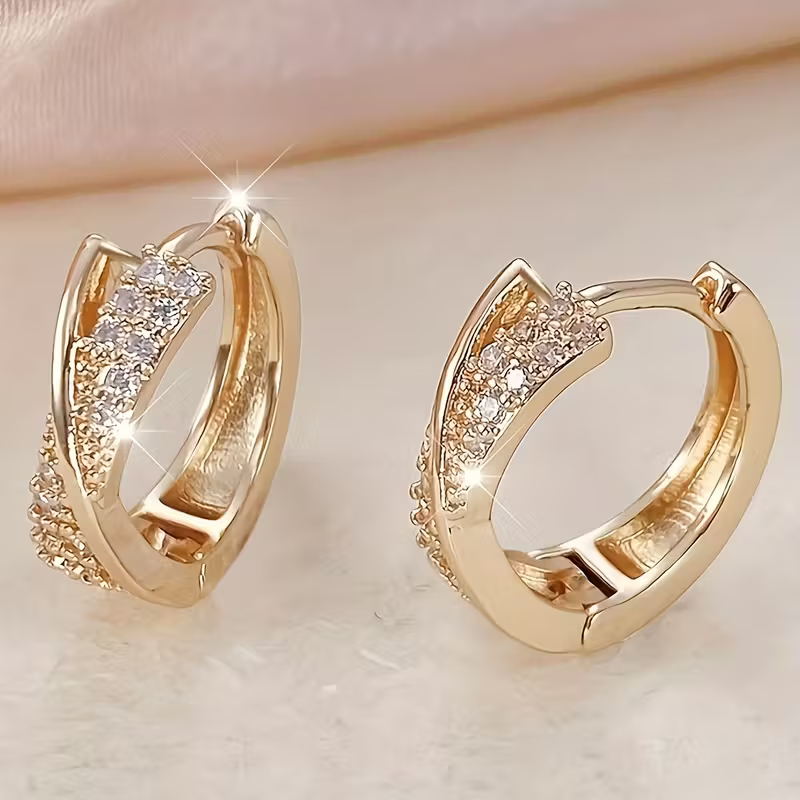 Golden Infinity Pavé Earrings