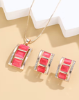 Coral Elegance Necklace & Earrings Set