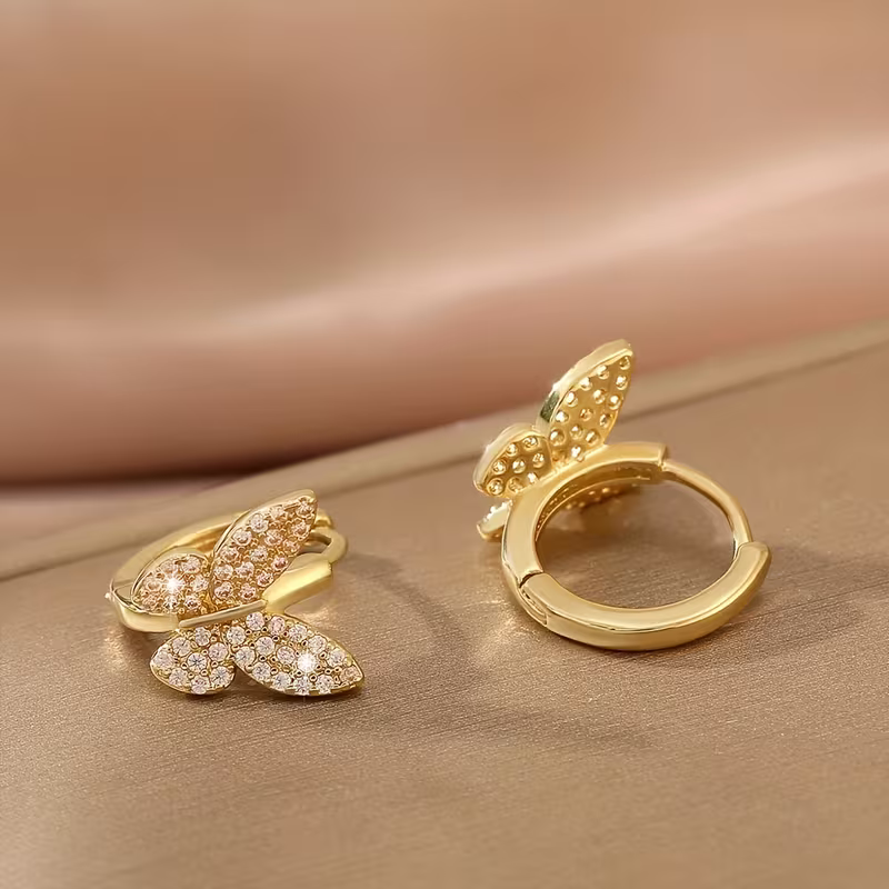 Golden Butterfly Sparkle Earrings
