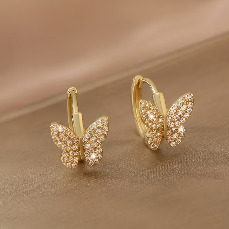 Golden Butterfly Sparkle Earrings