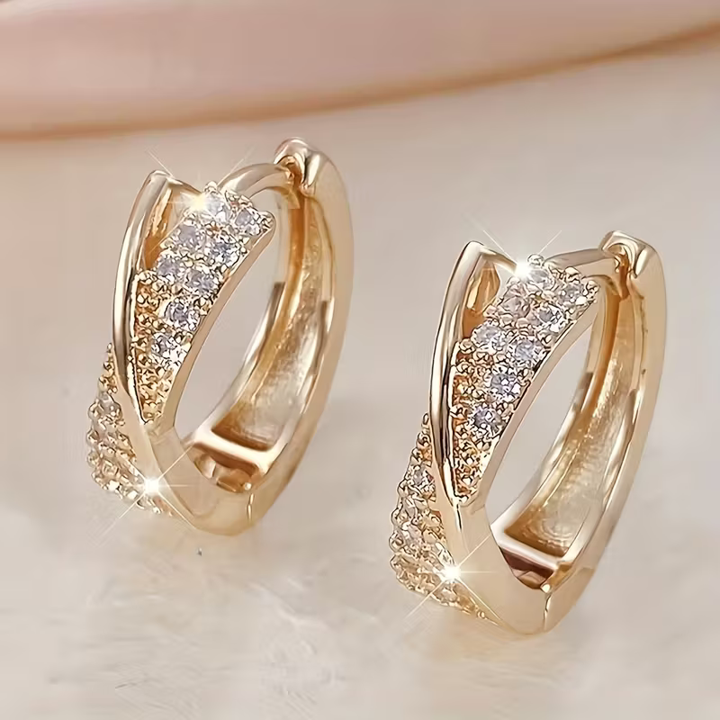 Golden Infinity Pavé Earrings