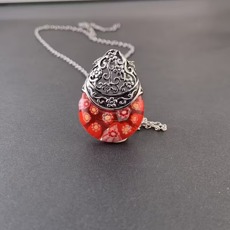 Floral Teardrop Necklace