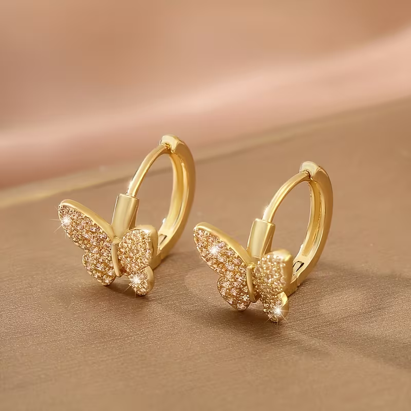 Golden Butterfly Sparkle Earrings
