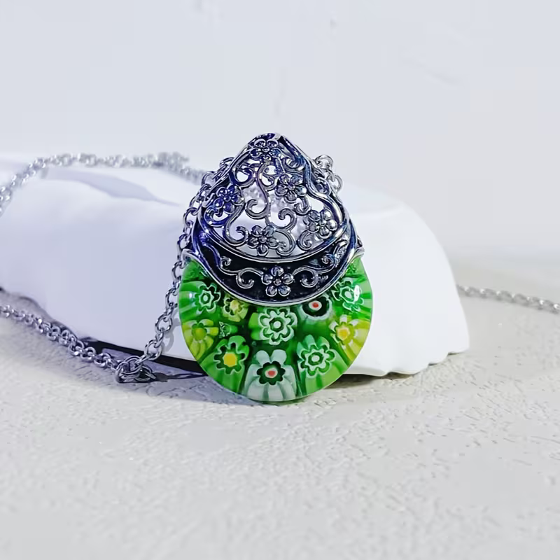 Floral Teardrop Necklace