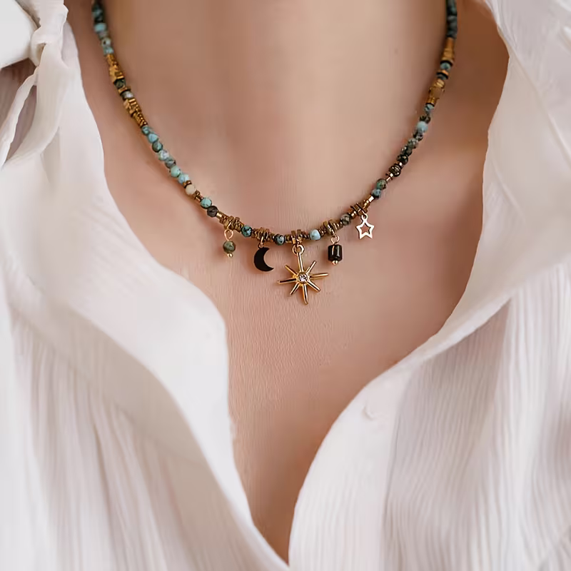 Celestial Charm Beaded Necklace