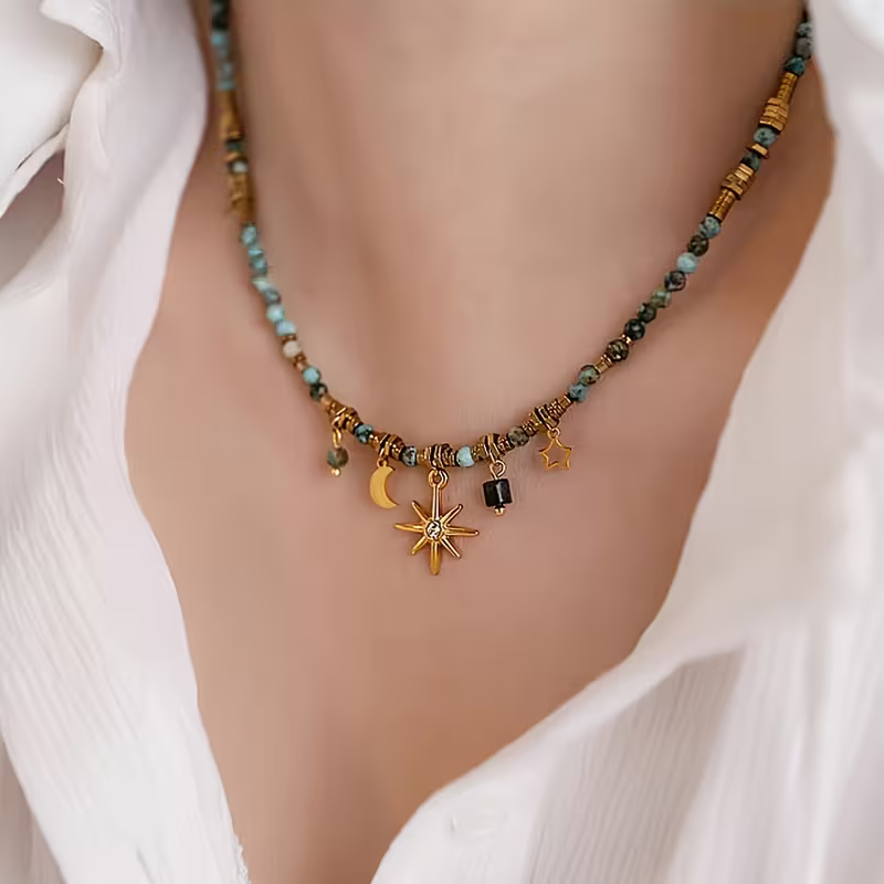 Celestial Charm Beaded Necklace