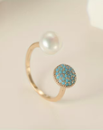 Cluster & Pearl Open Ring