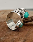 Dual-Turquoise Open Ring