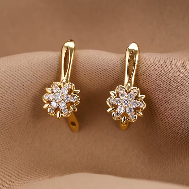 Golden Blossom Sparkle Earrings