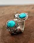 Dual-Turquoise Open Ring