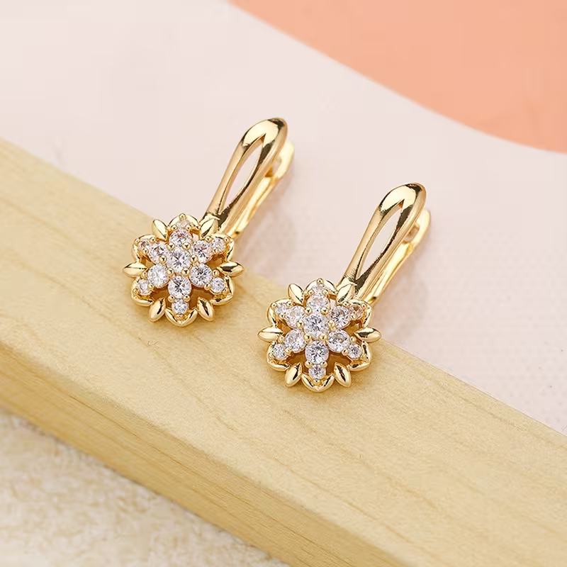 Golden Blossom Sparkle Earrings