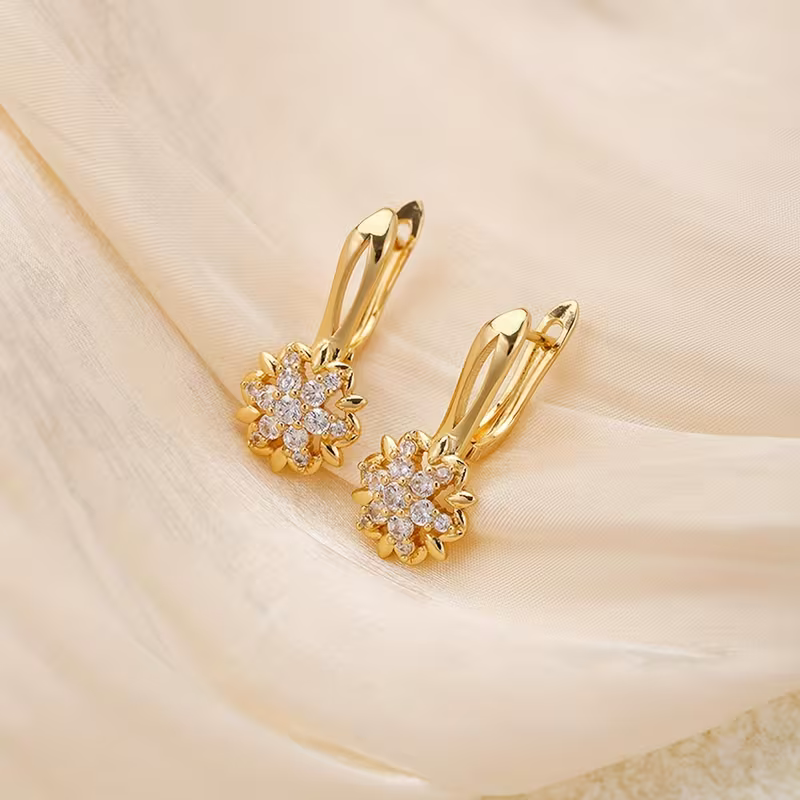 Golden Blossom Sparkle Earrings