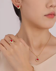 Ruby Teardrop Royal Set