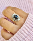 Vintage Moonstone Aura Ring
