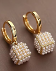 Cube Pearl Earrings