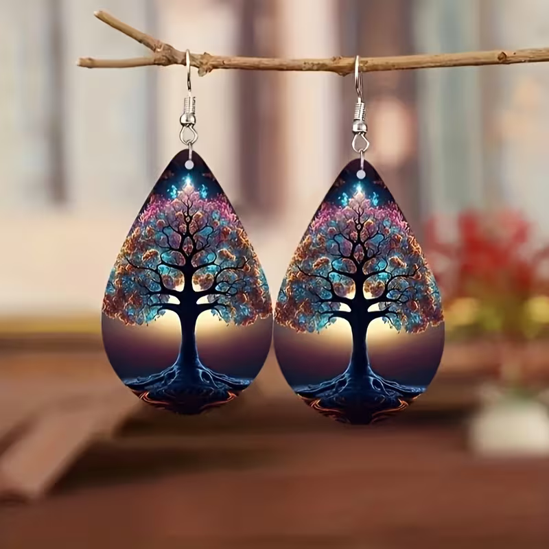 Rainbow Marble Earrings