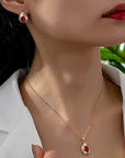 Ruby Teardrop Royal Set