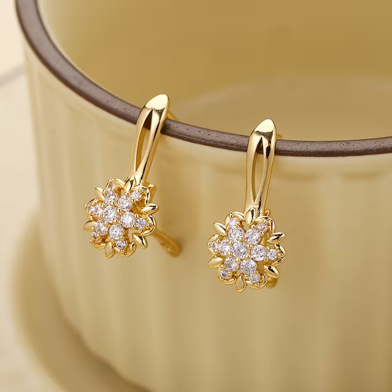 Golden Blossom Sparkle Earrings