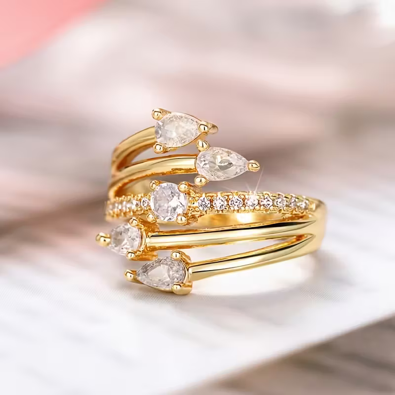 Cascade Pear Ring