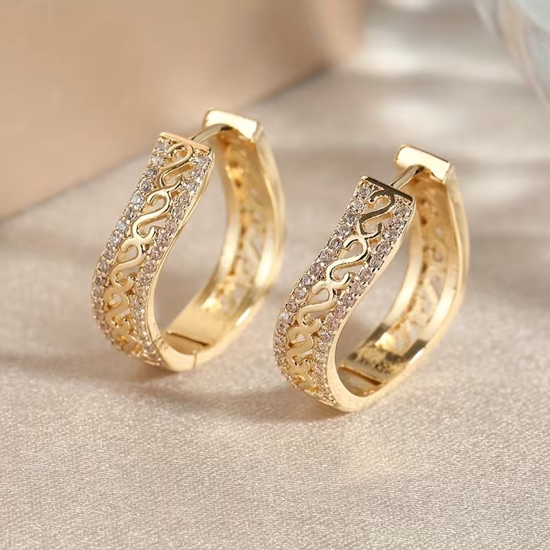 Regal Filigree Pavé Earrings