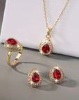 Ruby Teardrop Royal Set