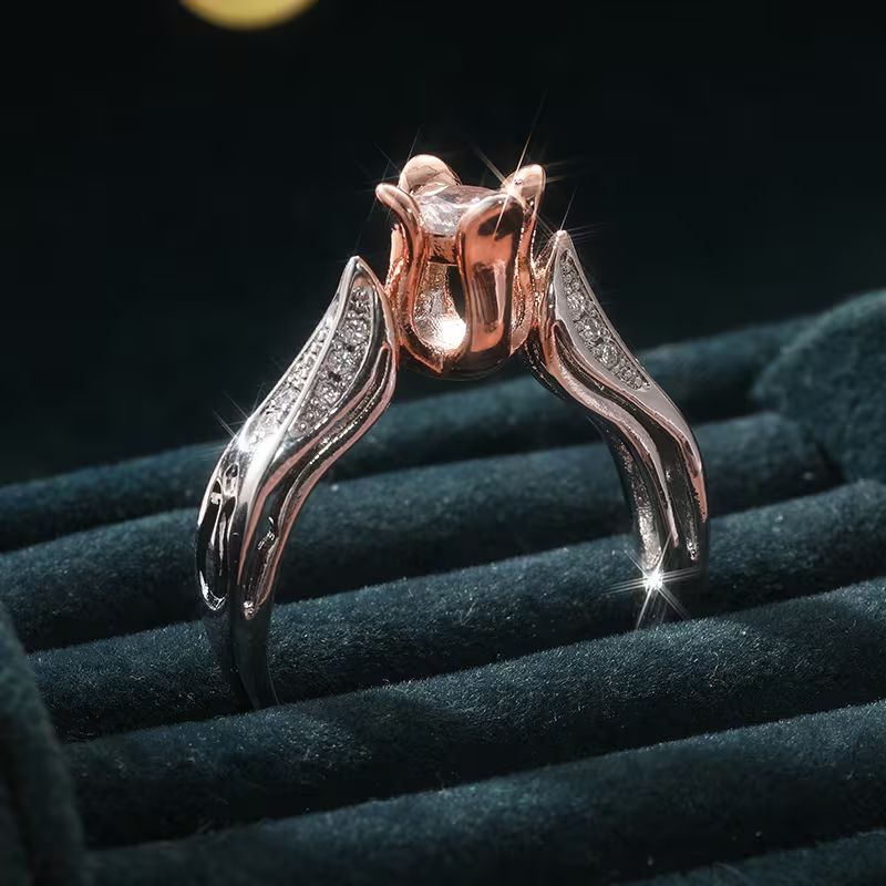 Rose Bloom Twist Ring