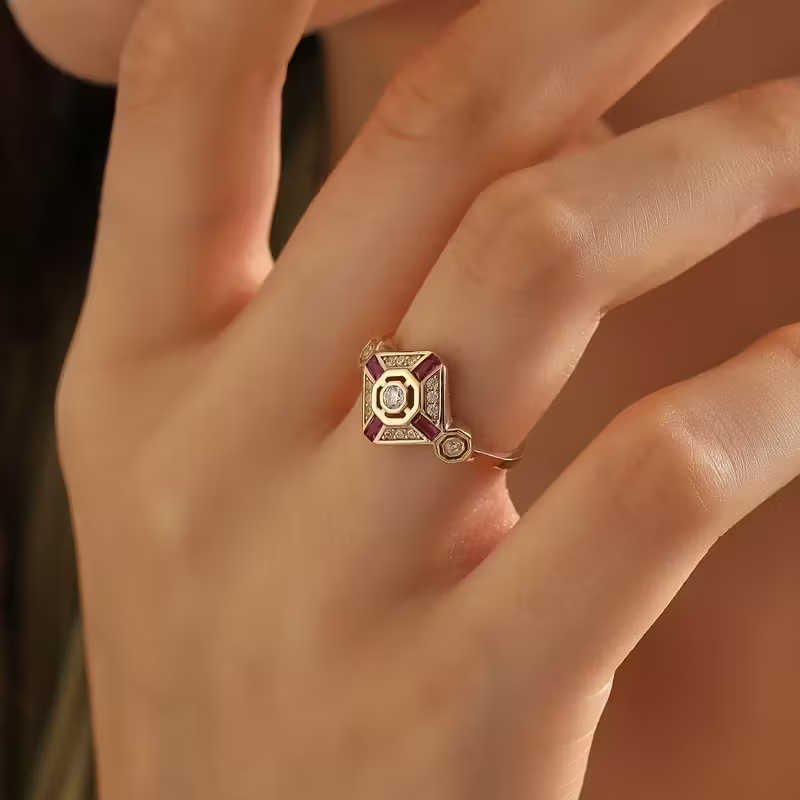 Deco Ruby Ring