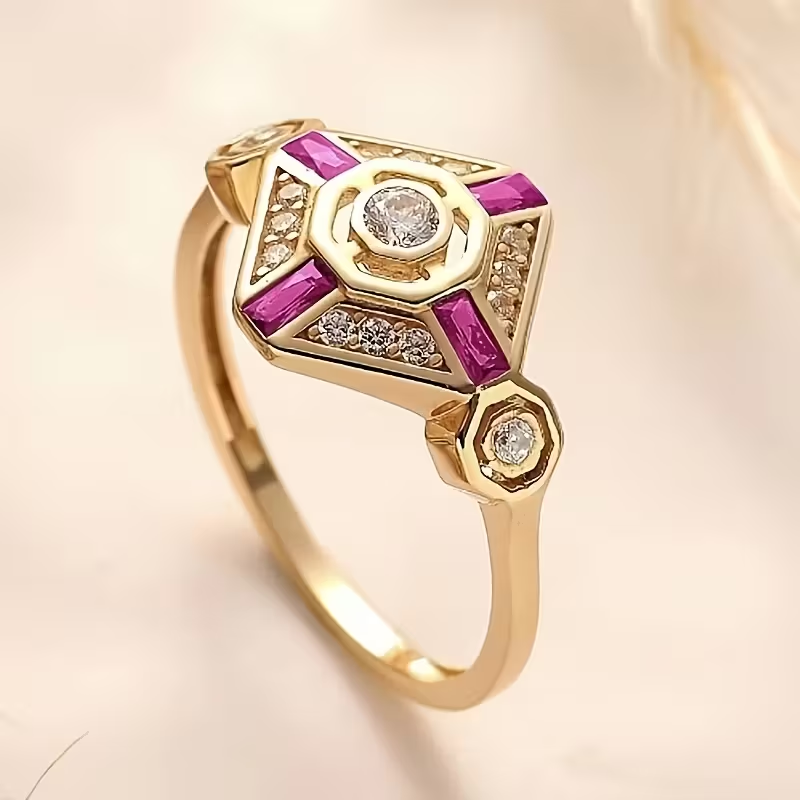 Deco Ruby Ring