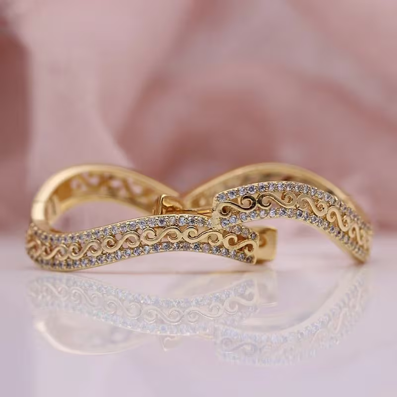Regal Filigree Pavé Earrings