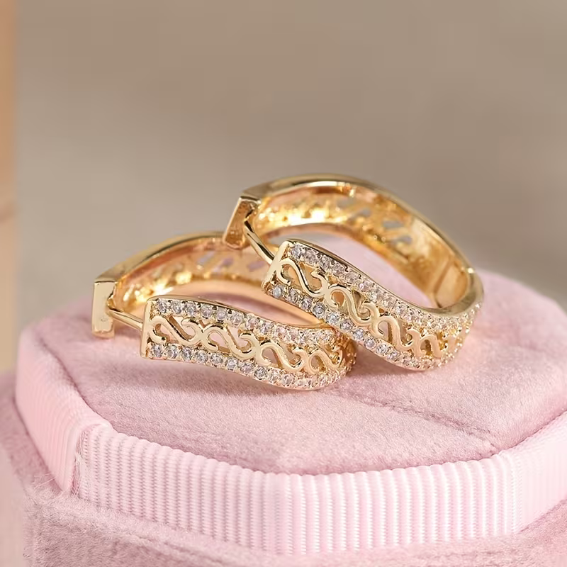 Regal Filigree Pavé Earrings