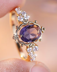 Royal Amethyst Halo Ring