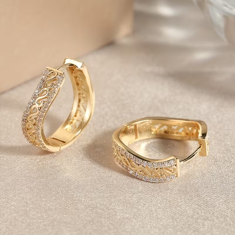 Regal Filigree Pavé Earrings