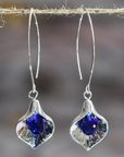 Blue Stone Earrings in Silver