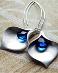 Blue Stone Earrings in Silver