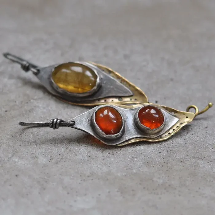 Vintage Red &amp; Yellow Earrings