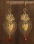 Vintage Red Zirconia Palm Tree Earrings
