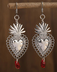 Vintage Red Zirconia Palm Tree Earrings