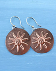 Vintage Rounded Sun Brown Earrings