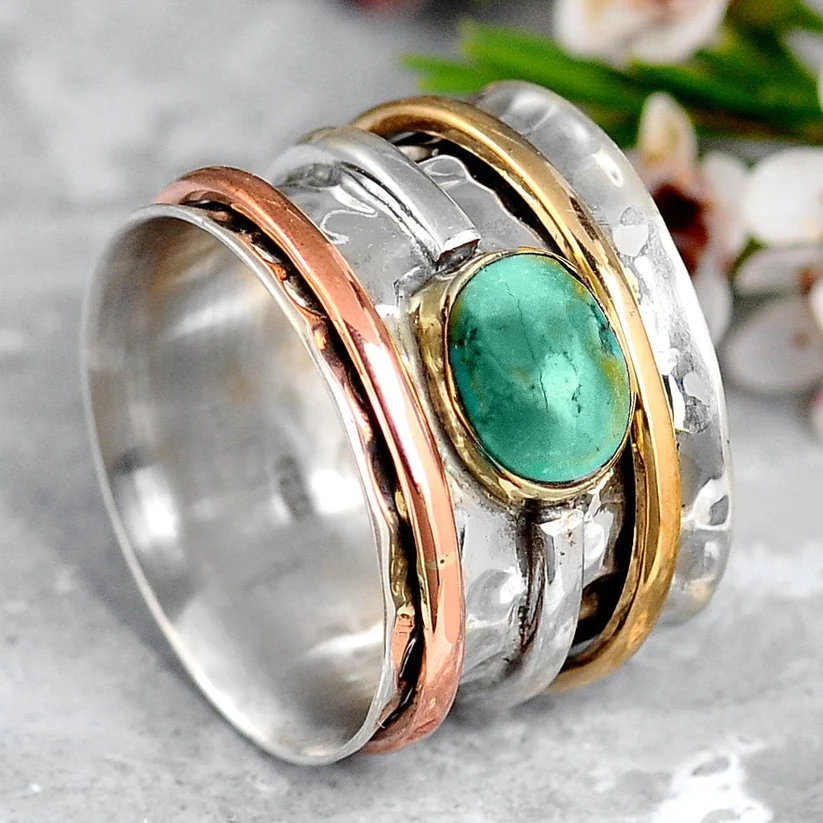 Vintage Gold &amp; Silver Stone Ring