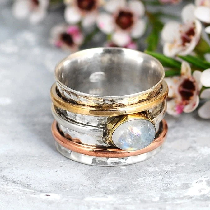 Vintage Gold &amp; Silver Stone Ring