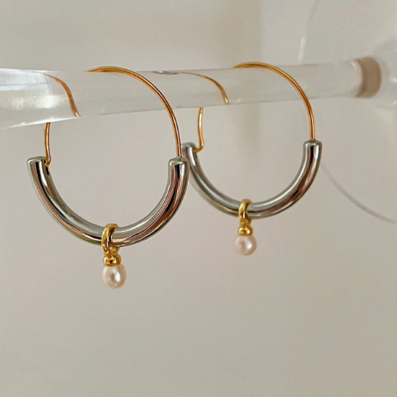 Vintage Gold &amp; Silver Pearl Earrings