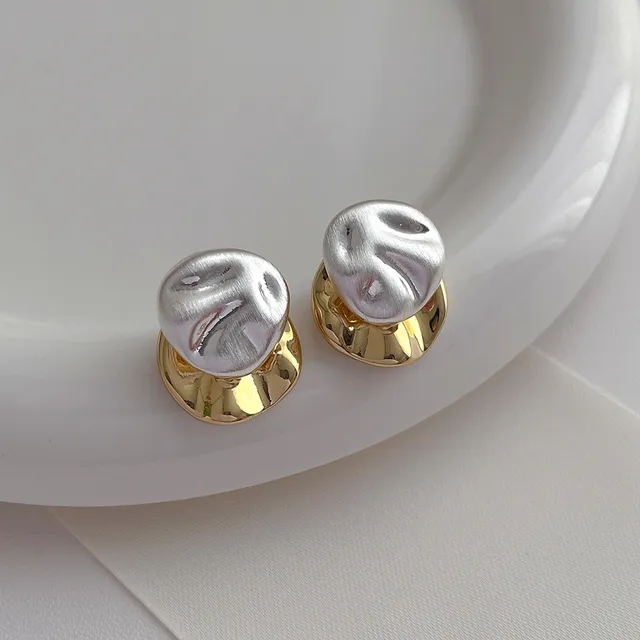 Vintage Gold &amp; Silver Irregular Earrings