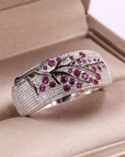 Vintage Inlaid Purple Zirconia Silver Ring