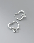 Silver Vintage Heart Earrings